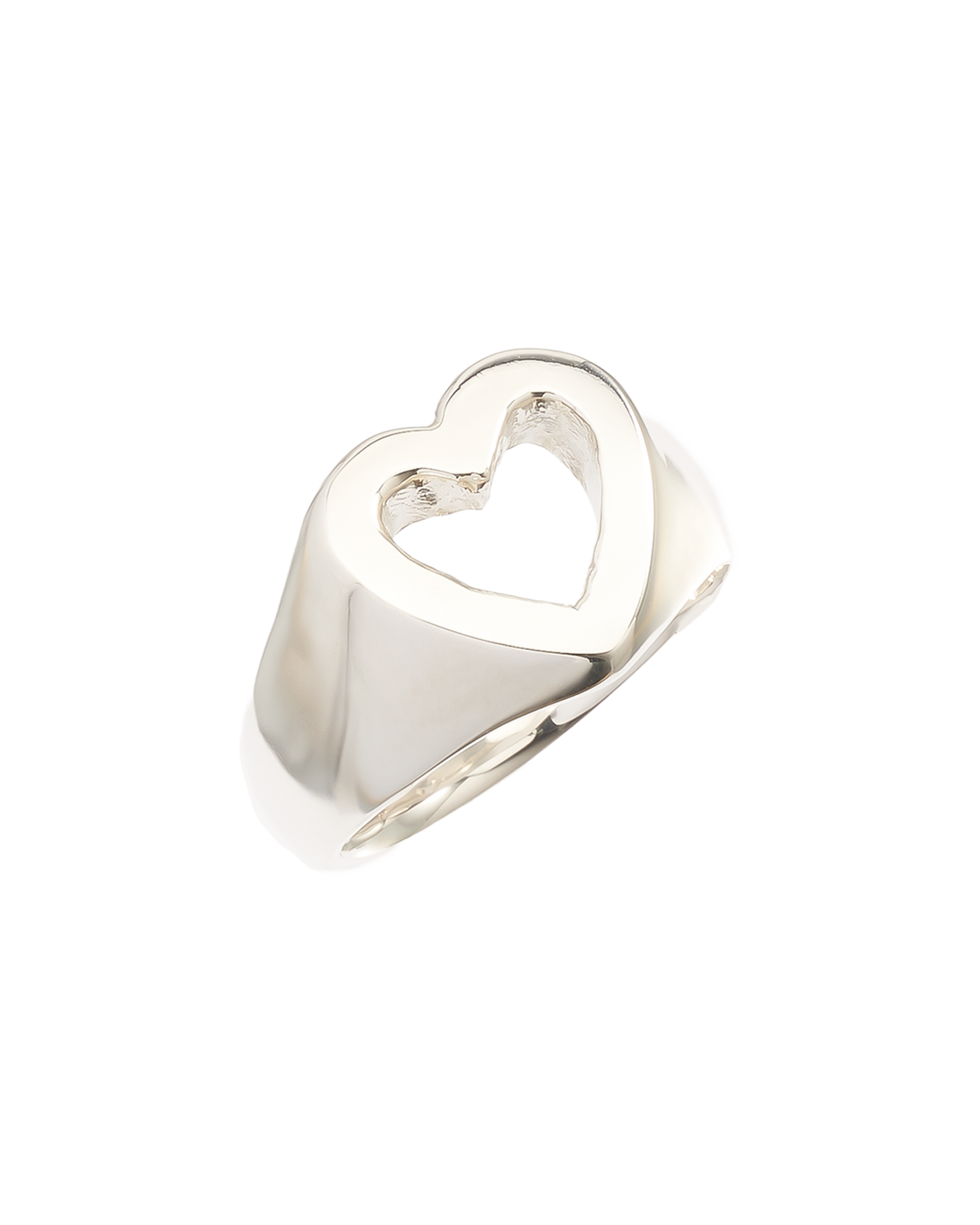 Heart hole ring/ silver