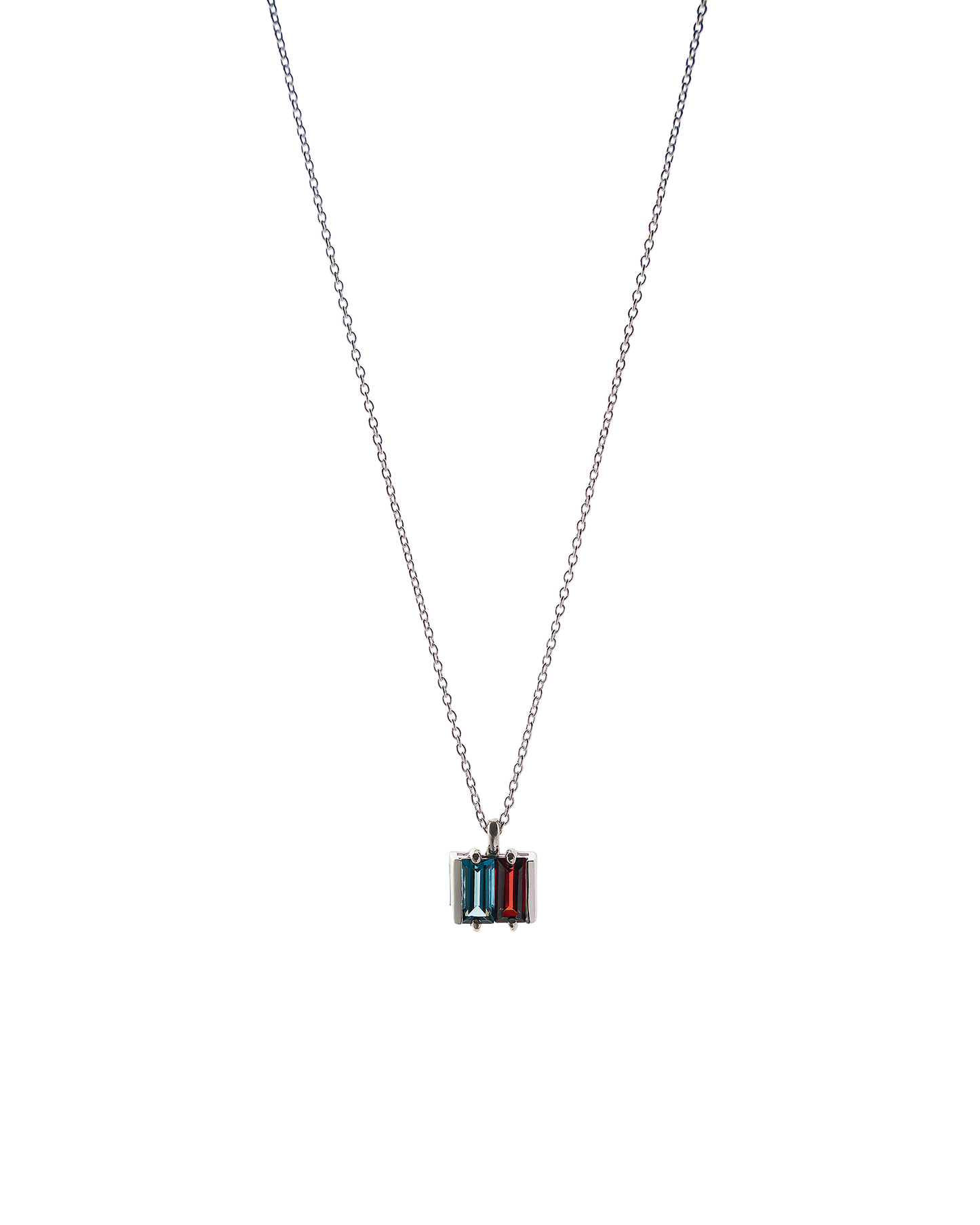 B Twin Necklace Silver