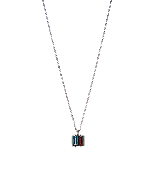 B Twin Necklace Silver