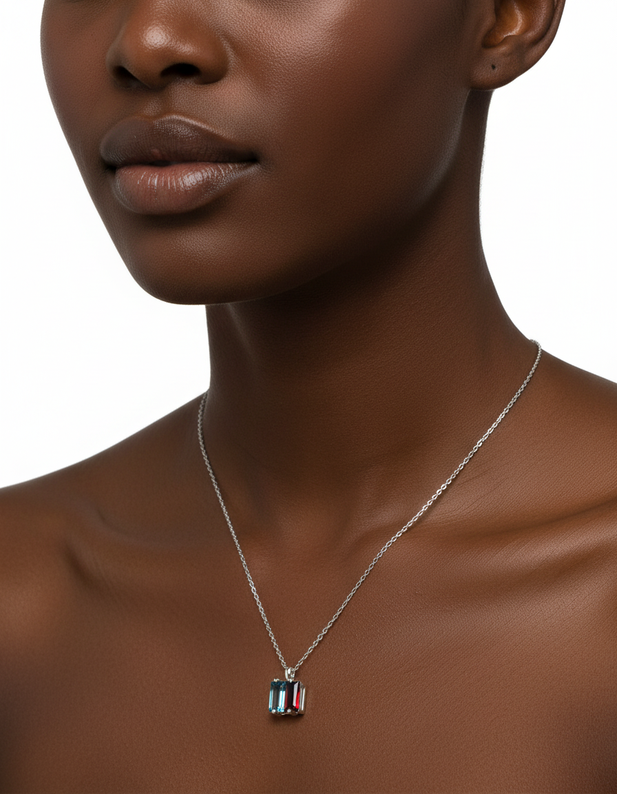 B Twin Necklace Silver