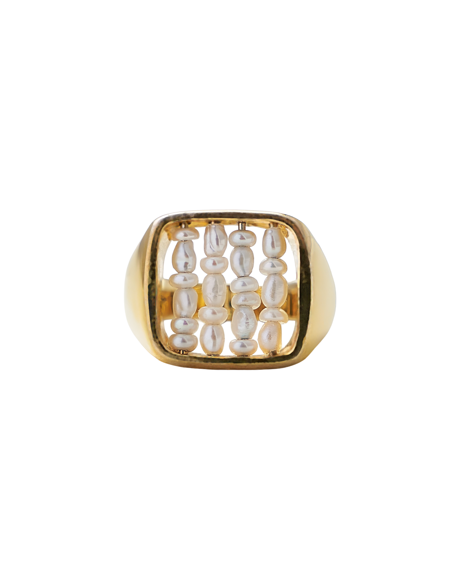 Pearl Signet Ring Gold
