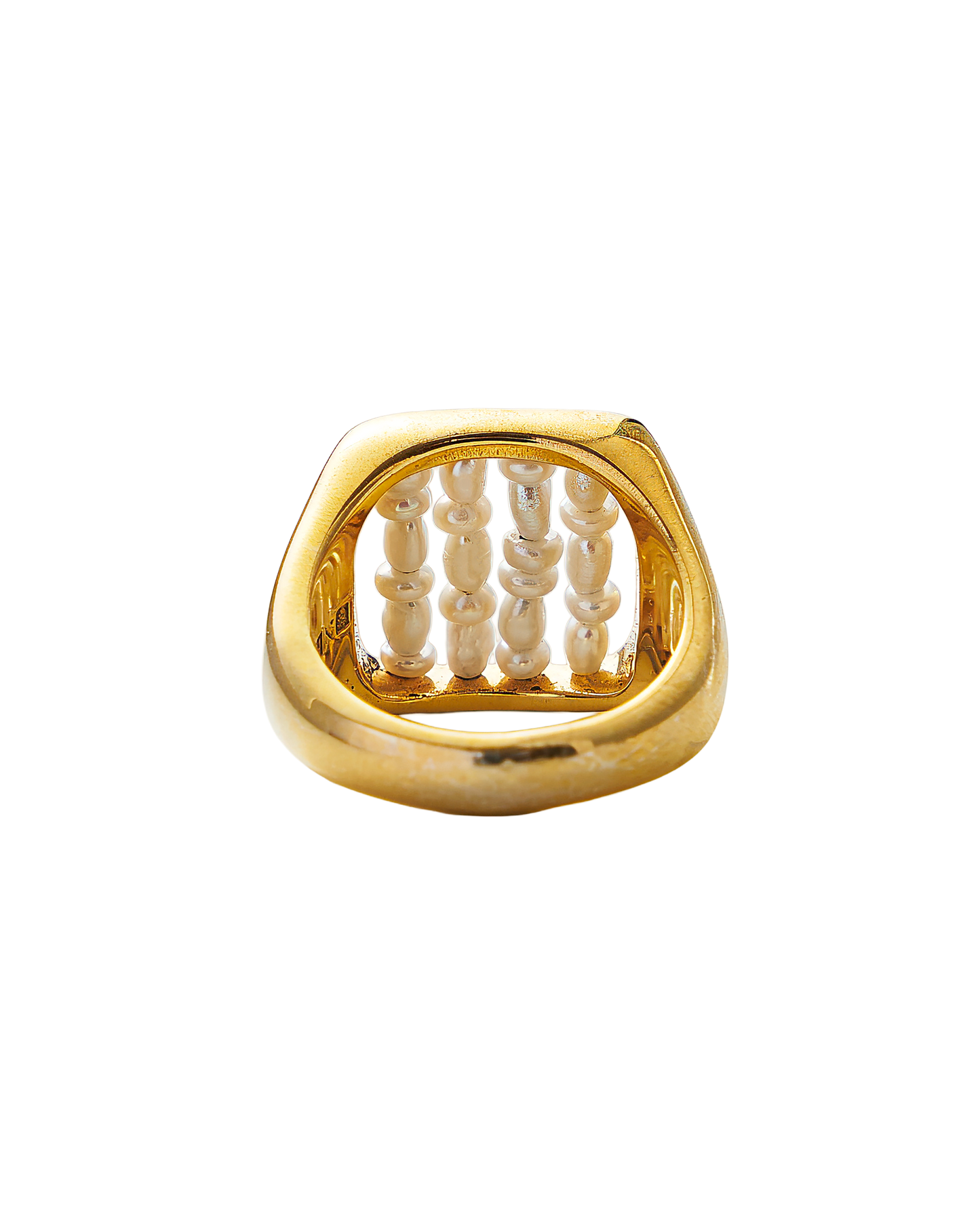 Pearl Signet Ring Gold